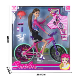 Кукла с аксессуарами, ручки и ножки шарнирные, велосипед, питомец Кукла с аксессуарами, ручки и ножки шарнирные, велосипед, питомец