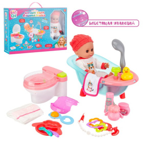Набор "Girl's Club" "Маленькая мама", пупс 30 см, туалет (свет, звук), ванна с водой, аксессуары Набор "Girl's Club" "Маленькая мама", пупс 30 см, туалет (свет, звук), ванна с водой, аксессуары