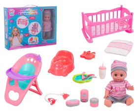 Набор Girl's Club "Маленькая мама", в комплекте: пупс 30 см, кроватка, стульчик, аксессуары Набор Girl's Club "Маленькая мама", в комплекте: пупс 30 см, кроватка, стульчик, аксессуары