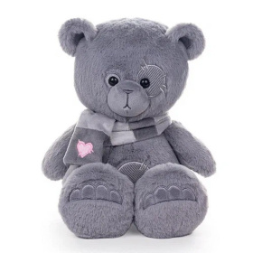 KULT Мягкая игрушка медведь Френки, с шарфом, серый, 25 см (МФренки/25/79-3) KULT Мягкая игрушка медведь Френки, с шарфом, серый, 25 см (МФренки/25/79-3)