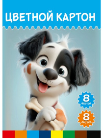 Цветной картон А4 СТАНДАРТ. МИЛАЯ СОБАКА - 1 папка, одностор. 8л. 8 цв. 210х297, 29,9*21,7*0,6 см Цветной картон А4 СТАНДАРТ. МИЛАЯ СОБАКА - 1 папка, одностор. 8л. 8 цв. 210х297, 29,9*21,7*0,6 см