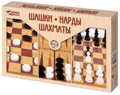 Игра настольная "Шашки, Нарды, Шахматы"