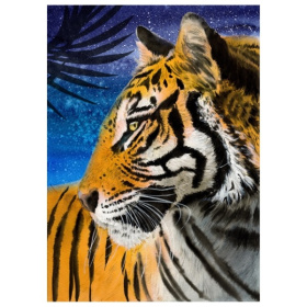 Алмаз мозаика (блест.) 17х22 см, с подр., с полным заполн. (19цв) Взгляд тигра Алмаз мозаика (блест.) 17х22 см, с подр., с полным заполн. (19цв) Взгляд тигра