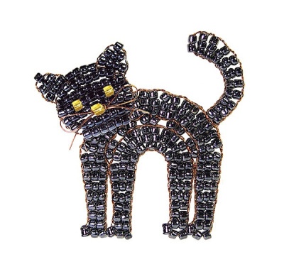 Набор из бисера на проволоке "Чёрный кот"