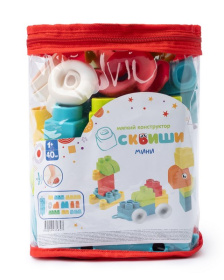 Конструктор мягкий "Мини сквиши" 40 шт, в банке Конструктор мягкий "Мини сквиши" 40 шт, в банке