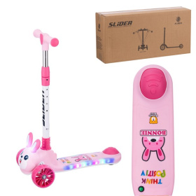 Самокат трехколесный Slider, колеса светящиеся, руль складной Самокат трехколесный Slider, колеса светящиеся, руль складной