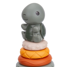 Пирамидка Elefantino "Черепашка", размер: 10*20 см, фигурка животного, различные текстуры колечек Пирамидка Elefantino "Черепашка", размер: 10*20 см, фигурка животного, различные текстуры колечек