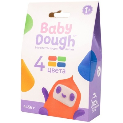 "BABY DOUGH": тесто для лепки в коробке, 4 цвета, №2, 15*10*4 см