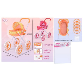 Коляска для кукол, металлическая, складная, большие колеса, размер в собранном виде: 31*52*63 см Коляска для кукол, металлическая, складная, большие колеса, размер в собранном виде: 31*52*63 см