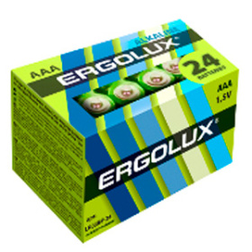 Батарейка мизинчиковая (24 шт в/к) ААА 1.5В "Ergolux Alkaline LR03 BP-24" Батарейка мизинчиковая (24 шт в/к) ААА 1.5В "Ergolux Alkaline LR03 BP-24"