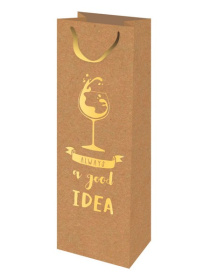 Dream cards Пакет подарочный крафт с тиснен 12x36x8,5см(Bottle) Хорошая идея, 190г(соб.раз) Dream cards Пакет подарочный крафт с тиснен 12x36x8,5см(Bottle) Хорошая идея, 190г(соб.раз)
