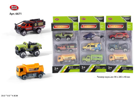 Набор транспорта металлического 3 шт. в упаковке в ассортименте Набор транспорта металлического 3 шт. в упаковке в ассортименте