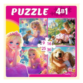 Пазлы 4 в 1. ПРИНЦЕССЫ С ЛЮБИМЫМИ ЖИВОТНЫМИ (9,16, 25, 36 эл.) Пазлы 4 в 1. ПРИНЦЕССЫ С ЛЮБИМЫМИ ЖИВОТНЫМИ (9,16, 25, 36 эл.)