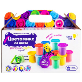 Набор для детской лепки "Тесто-пластилин 24 баночки" Набор для детской лепки "Тесто-пластилин 24 баночки"
