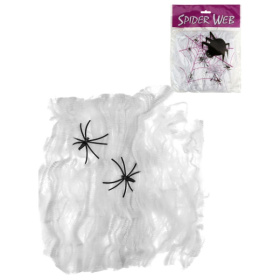 Карнавальный аксессуар. Декоративная паутина на Хэллоуин.(2 паука в наборе,20г.),белая Карнавальный аксессуар. Декоративная паутина на Хэллоуин.(2 паука в наборе,20г.),белая