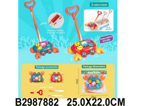 Каталка на палочке "Крабик" звуковые эффекты, шестеренки, 2 цвета в ассортименте Каталка на палочке "Крабик" звуковые эффекты, шестеренки, 2 цвета в ассортименте