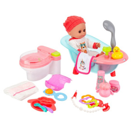 Набор "Girl's Club" "Маленькая мама", пупс 30 см, туалет (свет, звук), ванна с водой, аксессуары Набор "Girl's Club" "Маленькая мама", пупс 30 см, туалет (свет, звук), ванна с водой, аксессуары