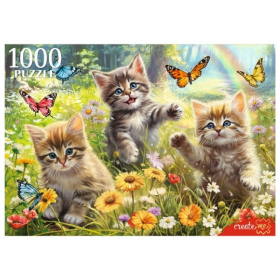 Пазлы 1000 элементов "Котята и бабочки" Пазлы 1000 элементов "Котята и бабочки"