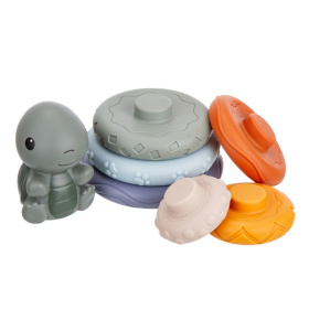 Пирамидка Elefantino "Черепашка", размер: 10*20 см, фигурка животного, различные текстуры колечек Пирамидка Elefantino "Черепашка", размер: 10*20 см, фигурка животного, различные текстуры колечек