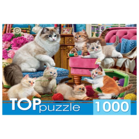 TOPpuzzle. Пазлы 1000 элементов. ОЗОРНЫЕ КОТЯТА TOPpuzzle. Пазлы 1000 элементов. ОЗОРНЫЕ КОТЯТА