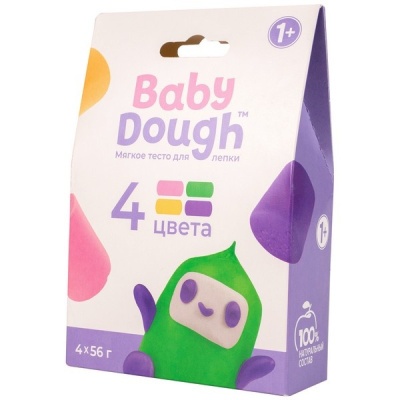 "BABY DOUGH": тесто для лепки в коробке, 4 цвета, №3, 15*10*4 см