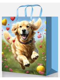 Optima Пакет подарочный с глянц.лам. 18x23x8 см (М) Золотистый ретривер Optima Пакет подарочный с глянц.лам. 18x23x8 см (М) Золотистый ретривер