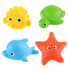 Набор игрушек из ПВХ для купания "Дельфин, Морская Звезда, Морской Еж, Черепашка" Набор игрушек из ПВХ для купания "Дельфин, Морская Звезда, Морской Еж, Черепашка"