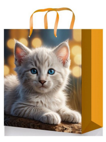 Optima Пакет подарочный с глянц.лам. 18x23x8 см (М) Серенький котёнок Optima Пакет подарочный с глянц.лам. 18x23x8 см (М) Серенький котёнок